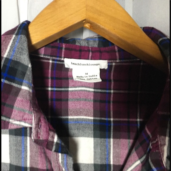 Beach lunch lounge Flannel Shirt Size Medium - Picture 3 of 7